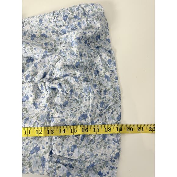 Hollister Blue Floral Milkmaid, Cottagecore Boho‎ Ruffle Sleeve Peplum - Picture 6 of 11